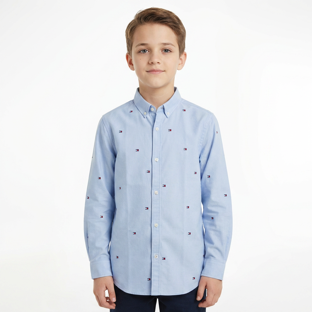 Tommy Hilfiger Kids Signature Logo Shirt – #00271