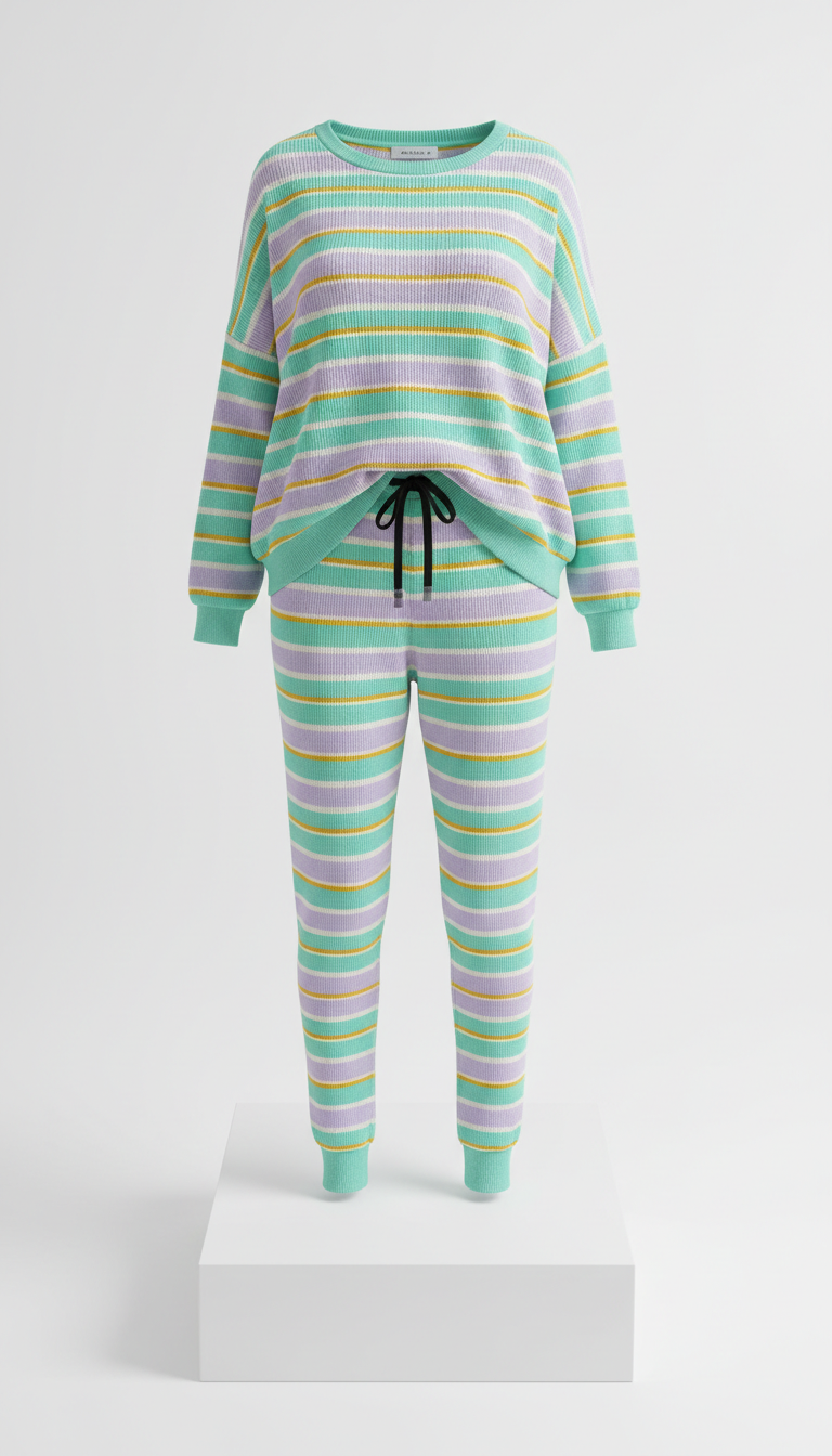 Aqua mint striped jogger set