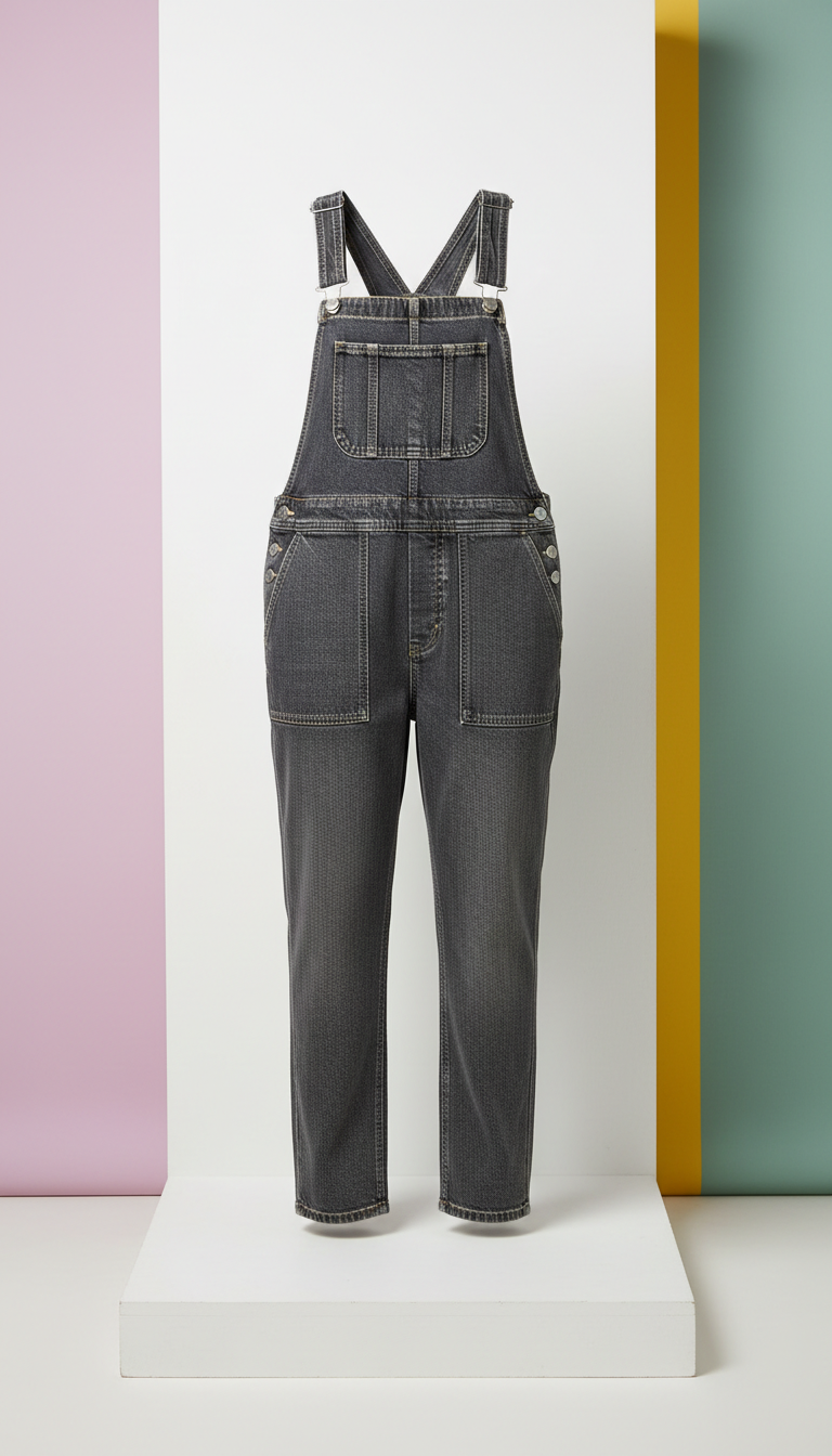 Charcoal night pocket overalls