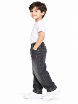 Embroidered Loose Denim Pants-#00411