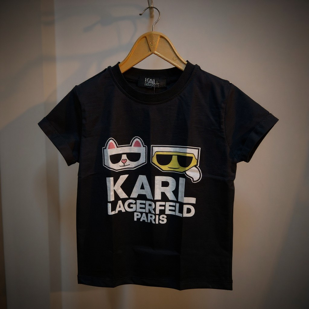 Kids Karl Logo Summer black T-Shirt – Short Sleeve-#00257