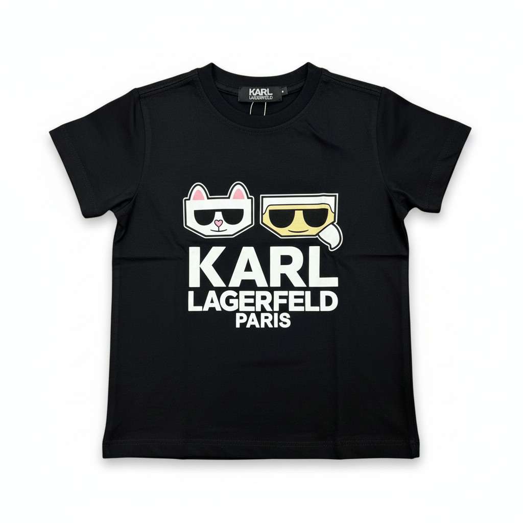 Kids Karl Logo Summer black T-Shirt – Short Sleeve-#00257