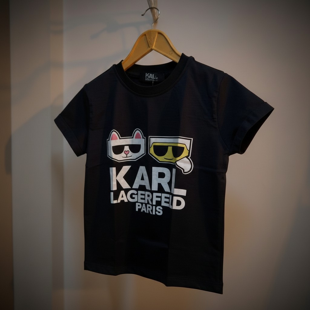 Kids Karl Logo Summer black T-Shirt – Short Sleeve-#00257