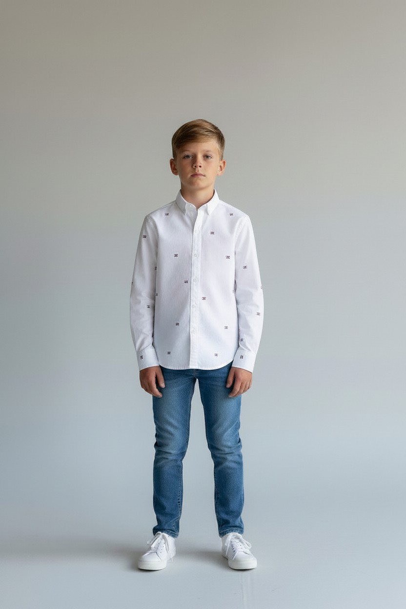 Tommy Hilfiger Kids Signature Logo Shirt – #00271