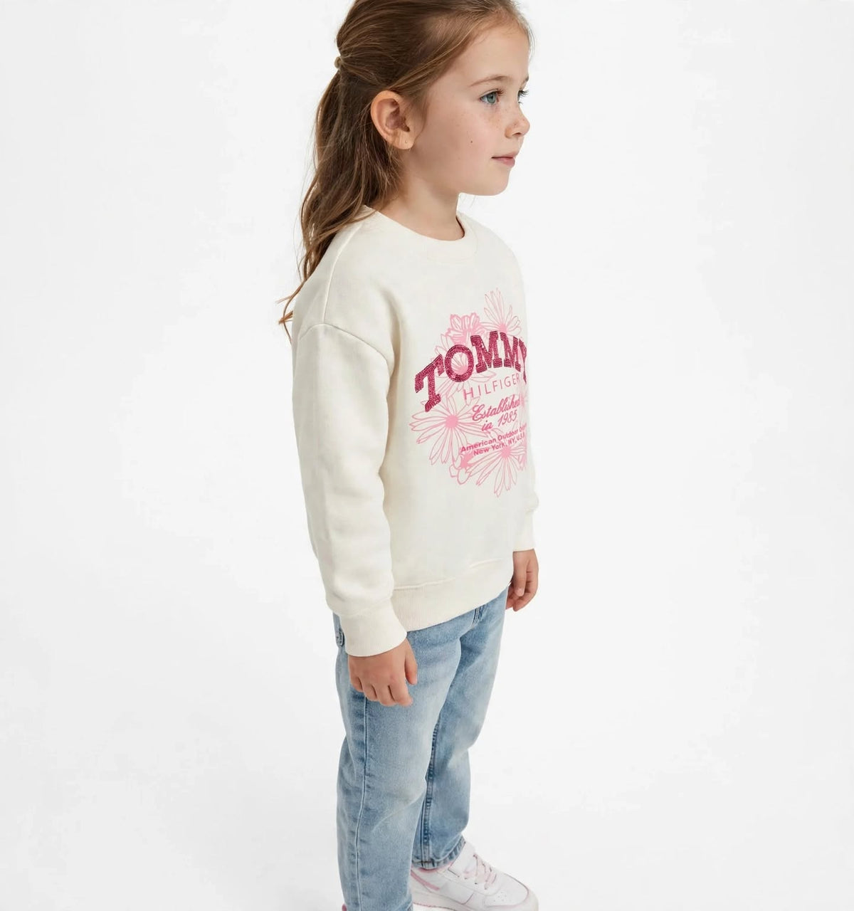 Tommy Hilfiger Girls Floral Graphic Crewneck Sweatshirt #00401