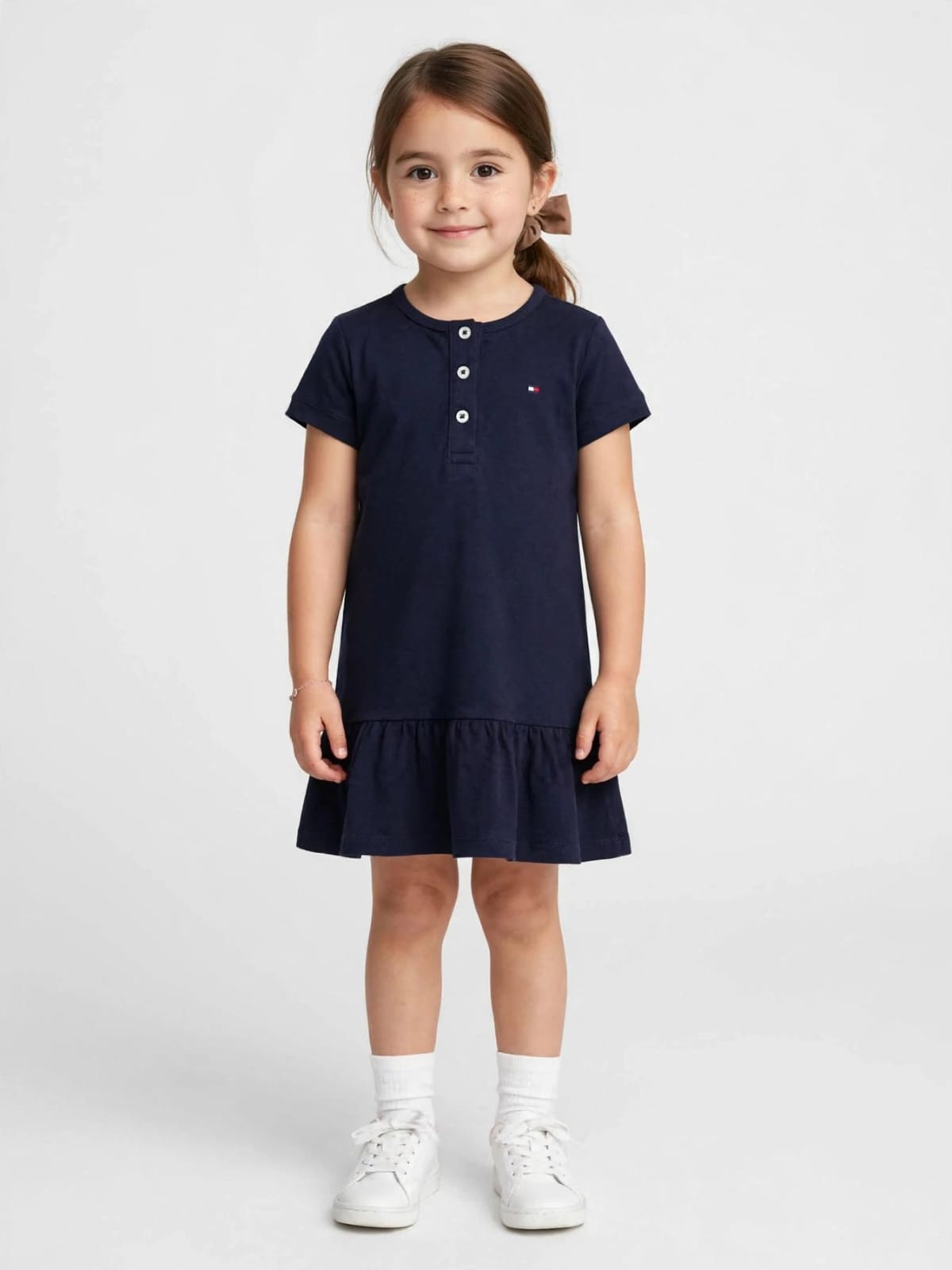 Tommy Hilfiger Girls' Polo Ruffle Dress - 100% Cotton Summer Dress #00359