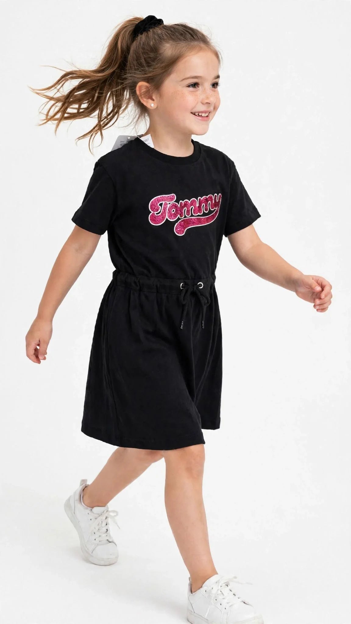 Tommy Hilfiger Girls Sequin Logo T-Shirt Dress -#00387