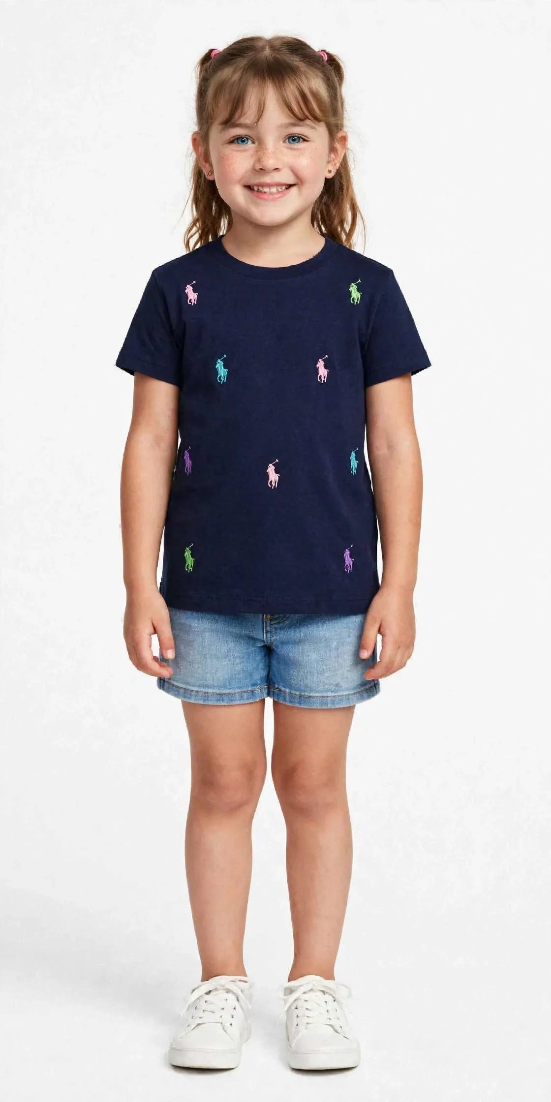 Polo Ralph Lauren Kids Multicolor Pony Embroidered T-Shirt-#00274