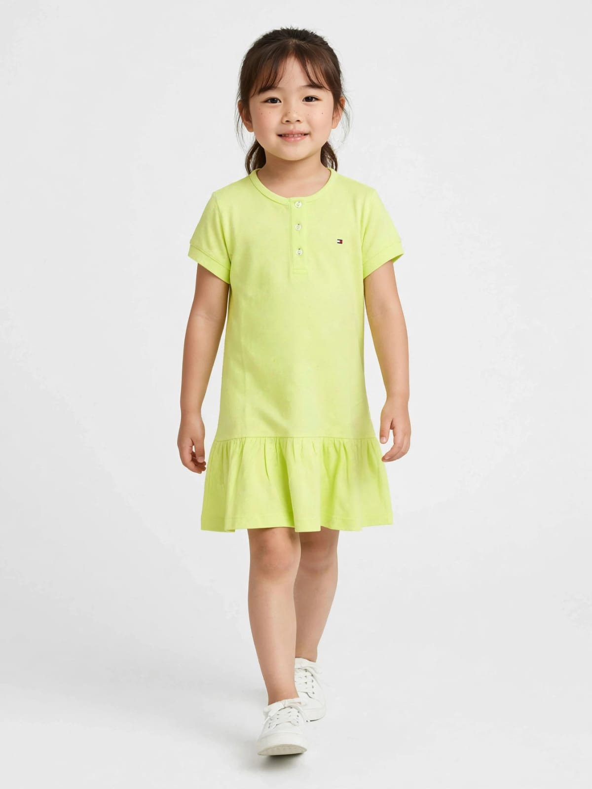 Tommy Hilfiger Girls' Polo Ruffle Dress - 100% Cotton Summer Dress #00359