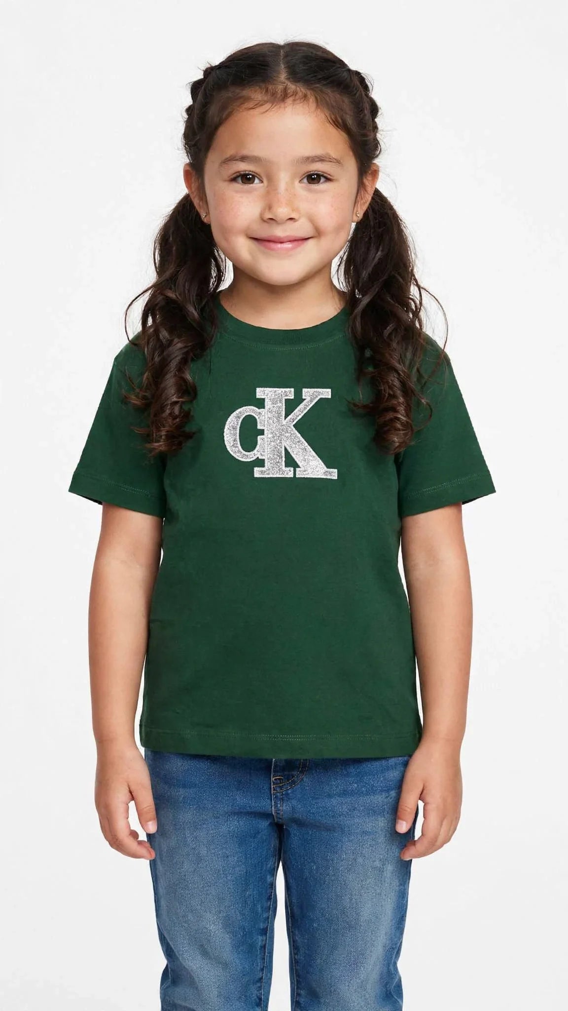 Calvin Klein Kids T-Shirt - CK Rhinestone Logo Tee -#00389