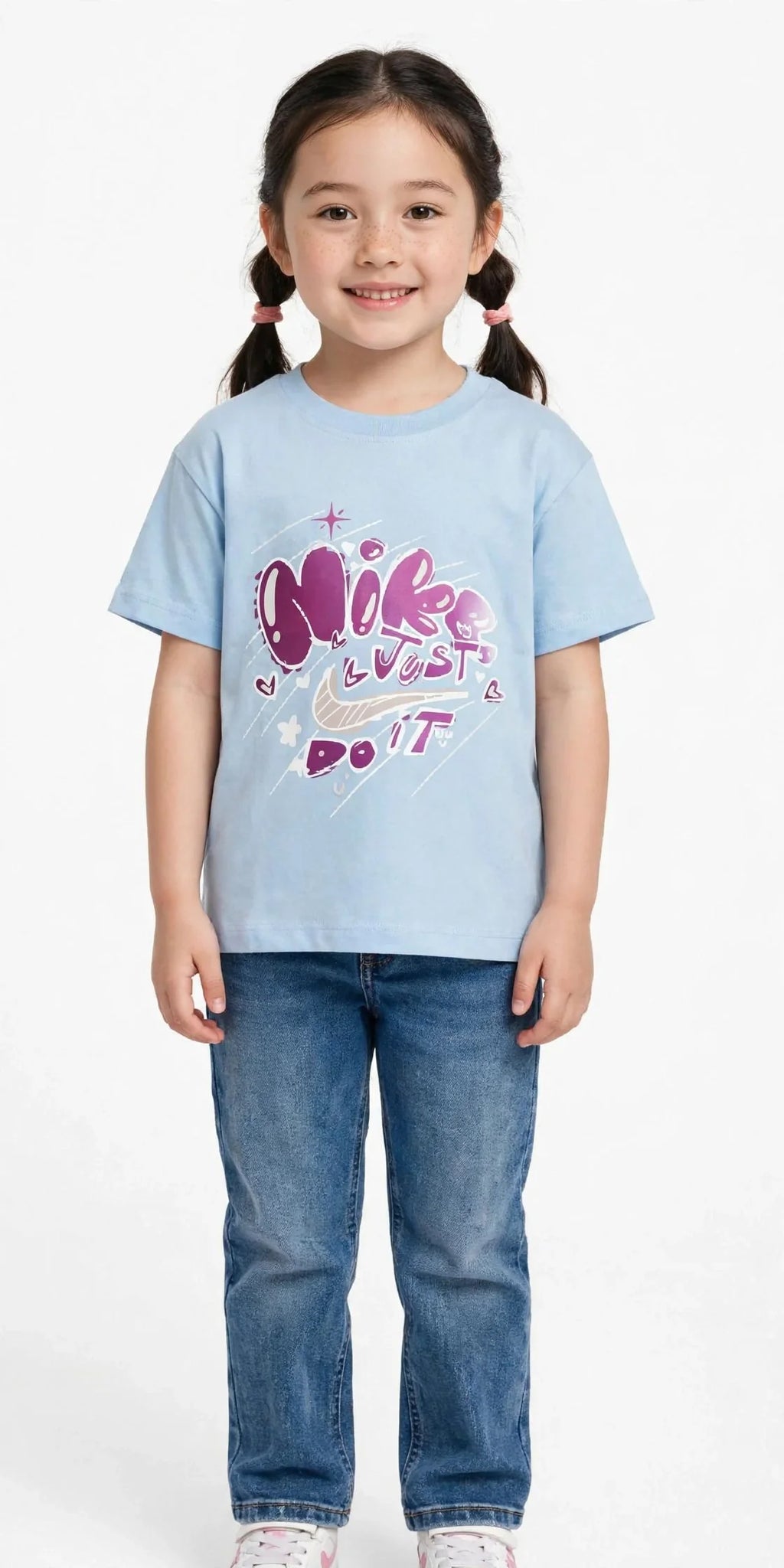 Nike Kids "Just Do It" Bubble Graffiti T-Shirt - Cotton Graphic Tee -#00388