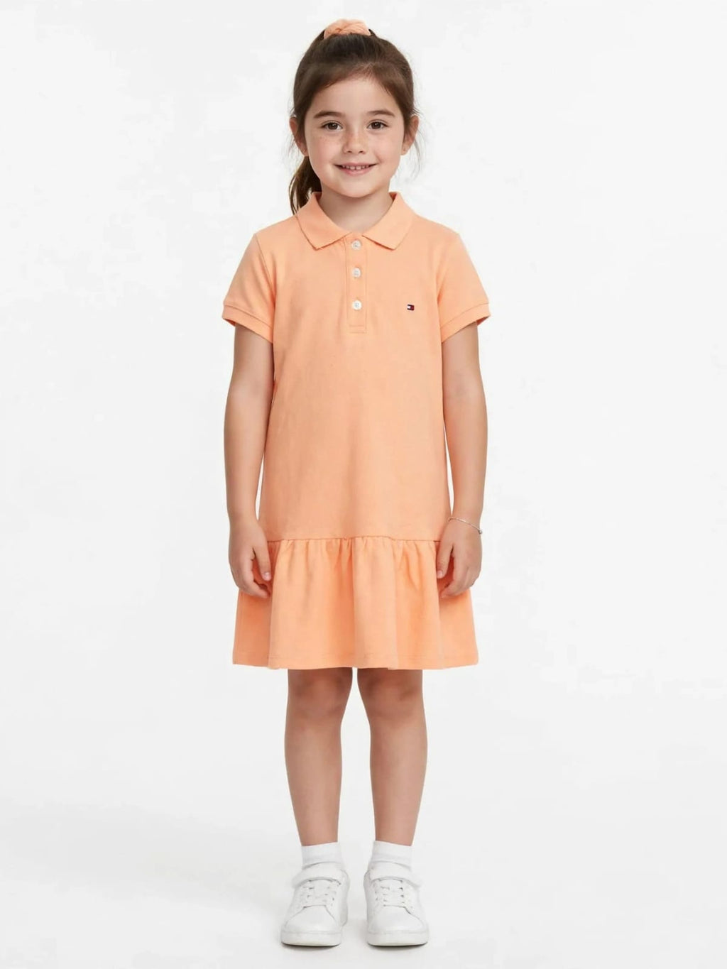 Tommy Hilfiger Girls' Polo Ruffle Dress - 100% Cotton Summer Dress #00359