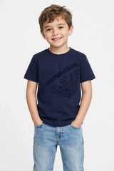 EA7 Emporio Armani Kids T-Shirt - Embossed Eagle Logo Tee -#00391