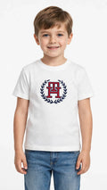 Tommy Hilfiger Kids T-Shirt - White TH Monogram Laurel Wreath Tee -00394