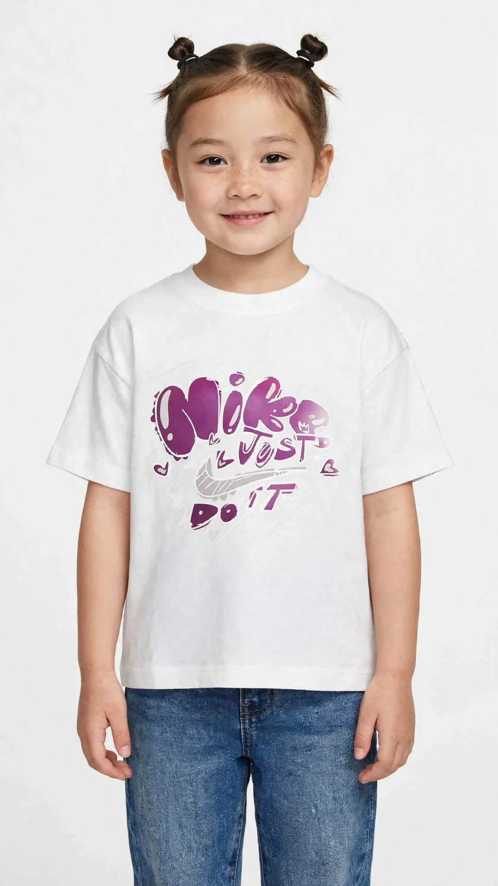 Nike Kids "Just Do It" Bubble Graffiti T-Shirt - Cotton Graphic Tee -#00388
