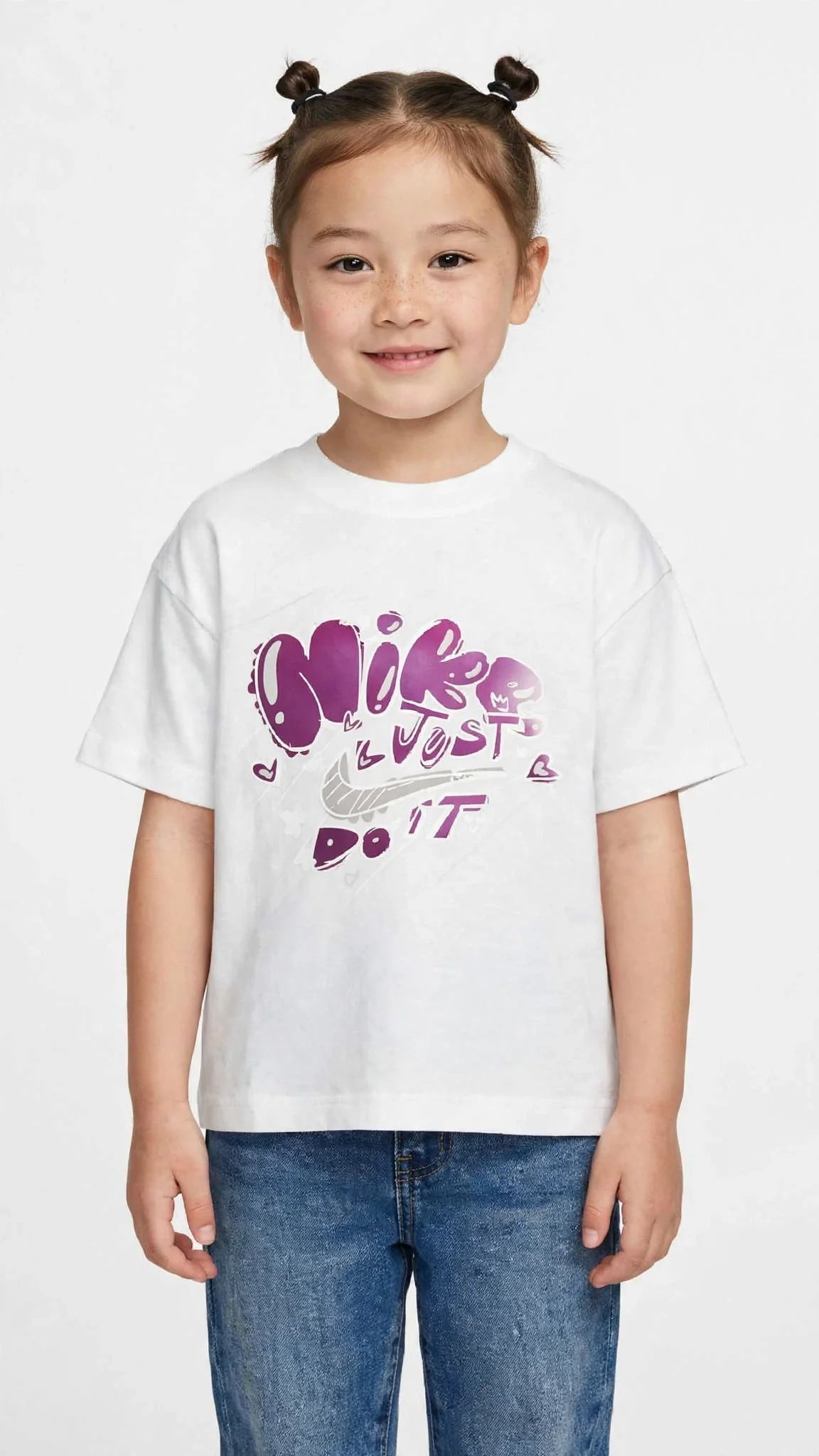 Nike Kids "Just Do It" Bubble Graffiti T-Shirt - Cotton Graphic Tee -#00388