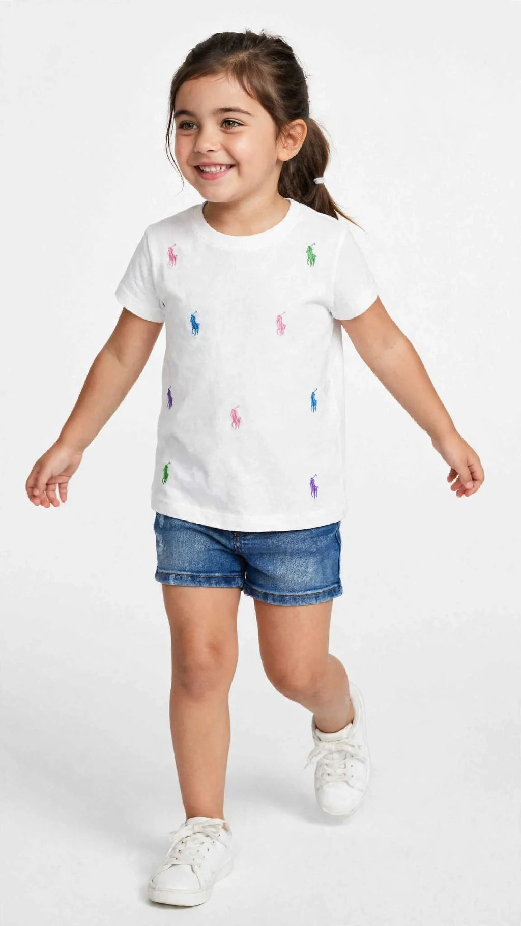 Polo Ralph Lauren Kids Multicolor Pony Embroidered T-Shirt-#00274