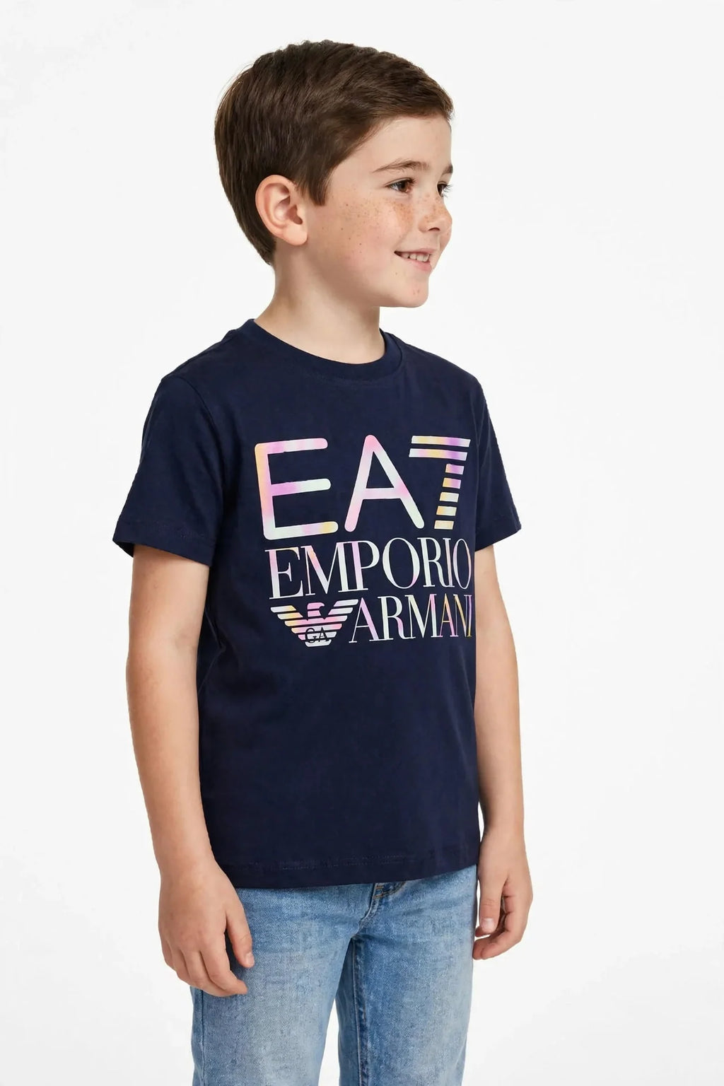 Emporio Armani EA7 Kids Graphic T-Shirt - Designer Cotton Tee-#00390