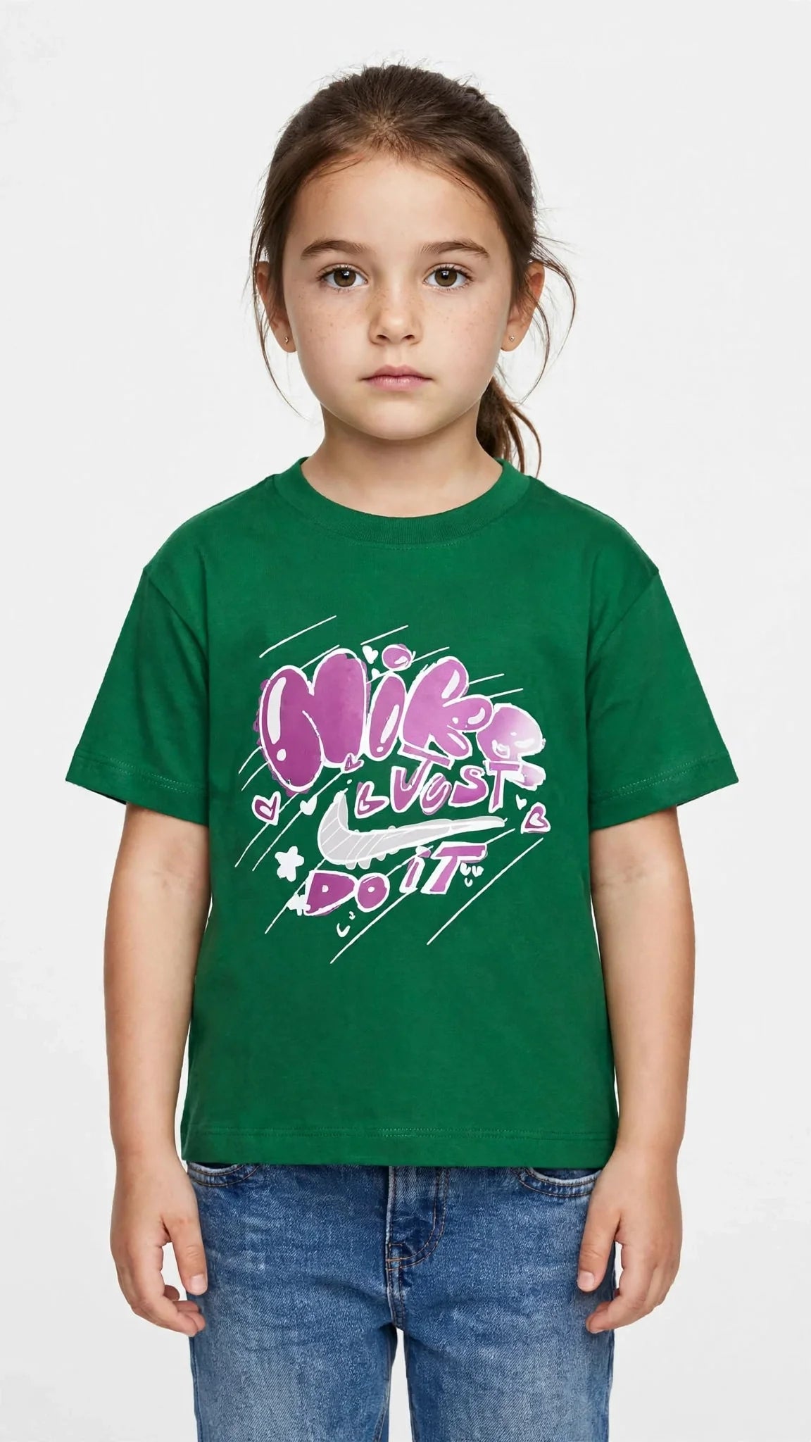 Nike Kids "Just Do It" Bubble Graffiti T-Shirt - Cotton Graphic Tee -#00388