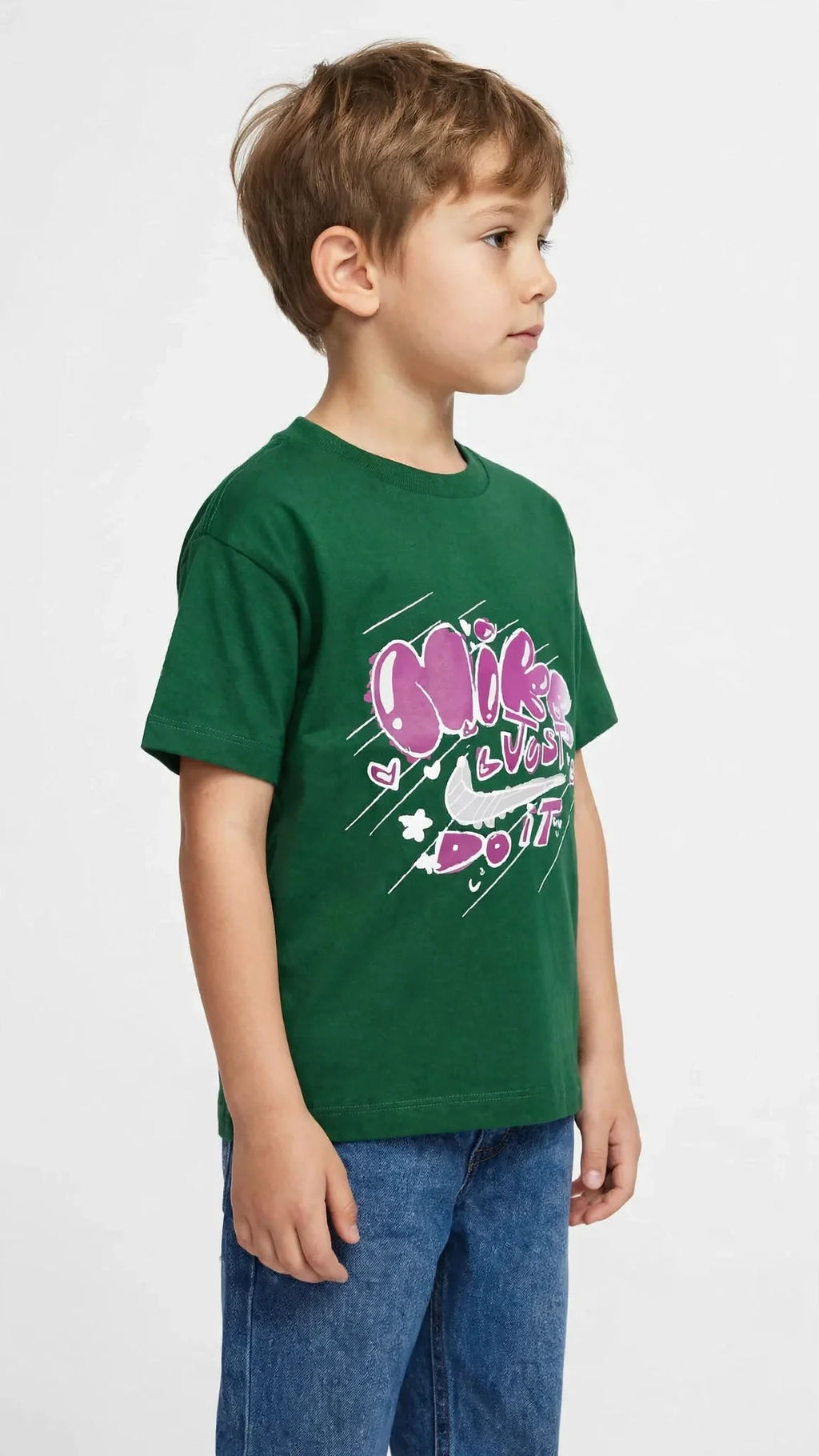 Nike Kids "Just Do It" Bubble Graffiti T-Shirt - Cotton Graphic Tee -#00388