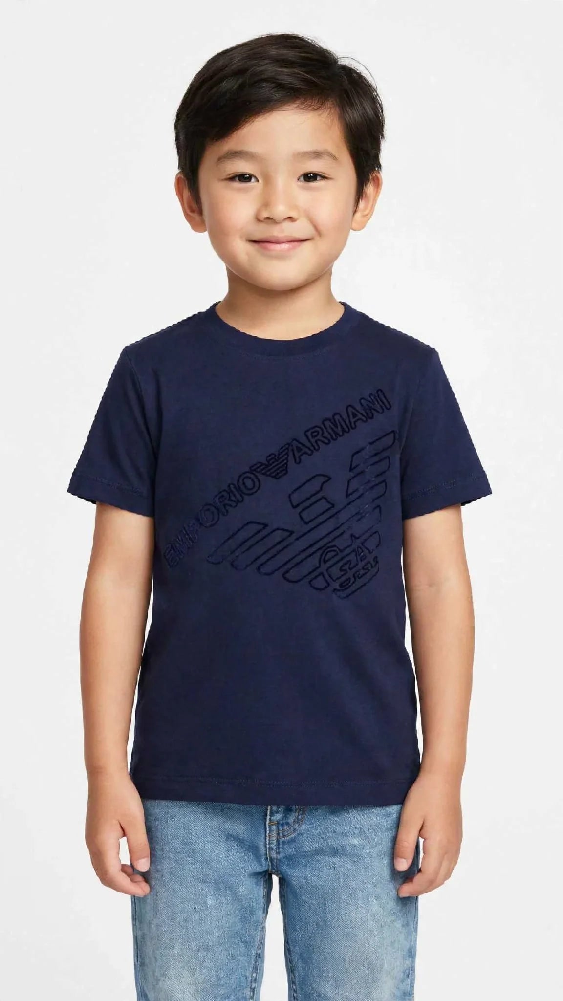EA7 Emporio Armani Kids T-Shirt - Embossed Eagle Logo Tee -#00391