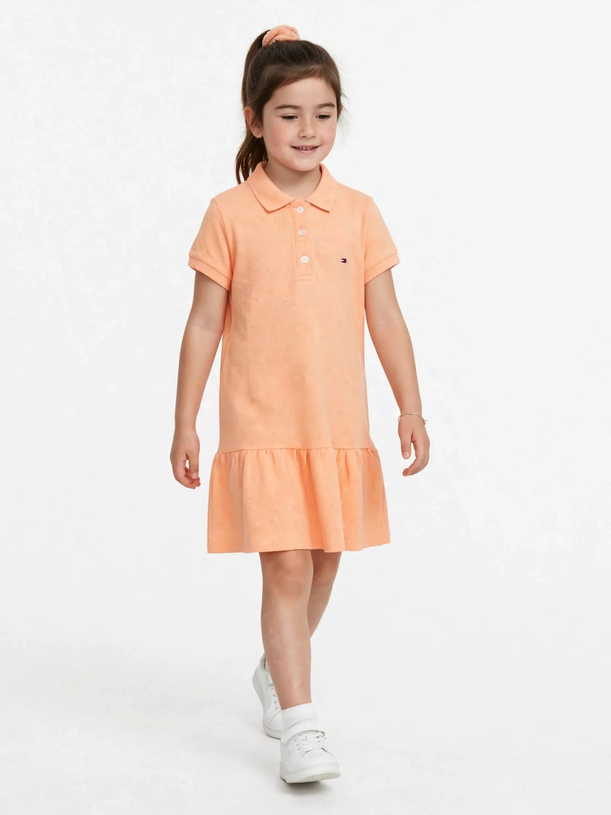 Tommy Hilfiger Girls' Polo Ruffle Dress - 100% Cotton Summer Dress #00359
