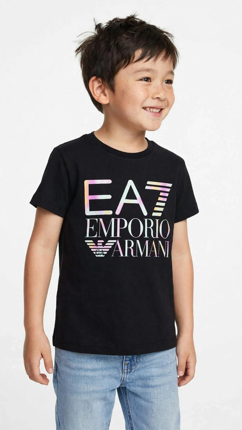 Emporio Armani EA7 Kids Graphic T-Shirt - Designer Cotton Tee-#00390