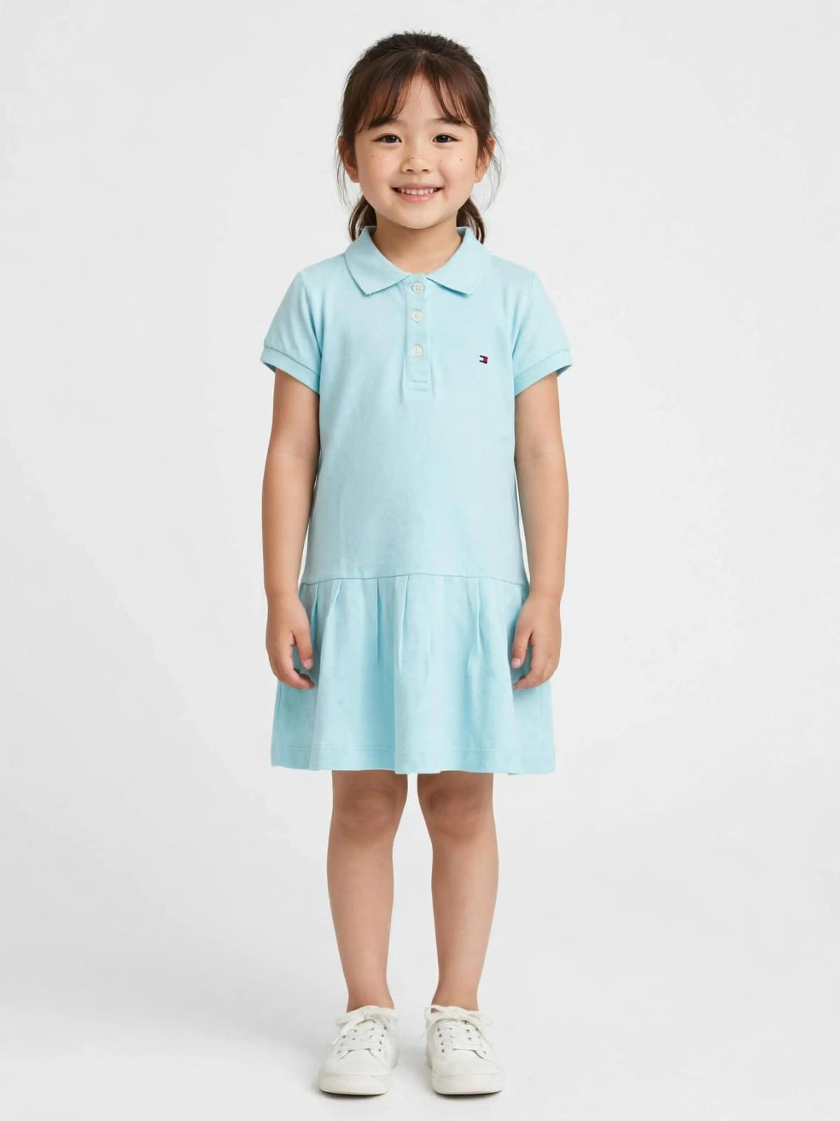 Tommy Hilfiger Girls' Polo Ruffle Dress - 100% Cotton Summer Dress #00359