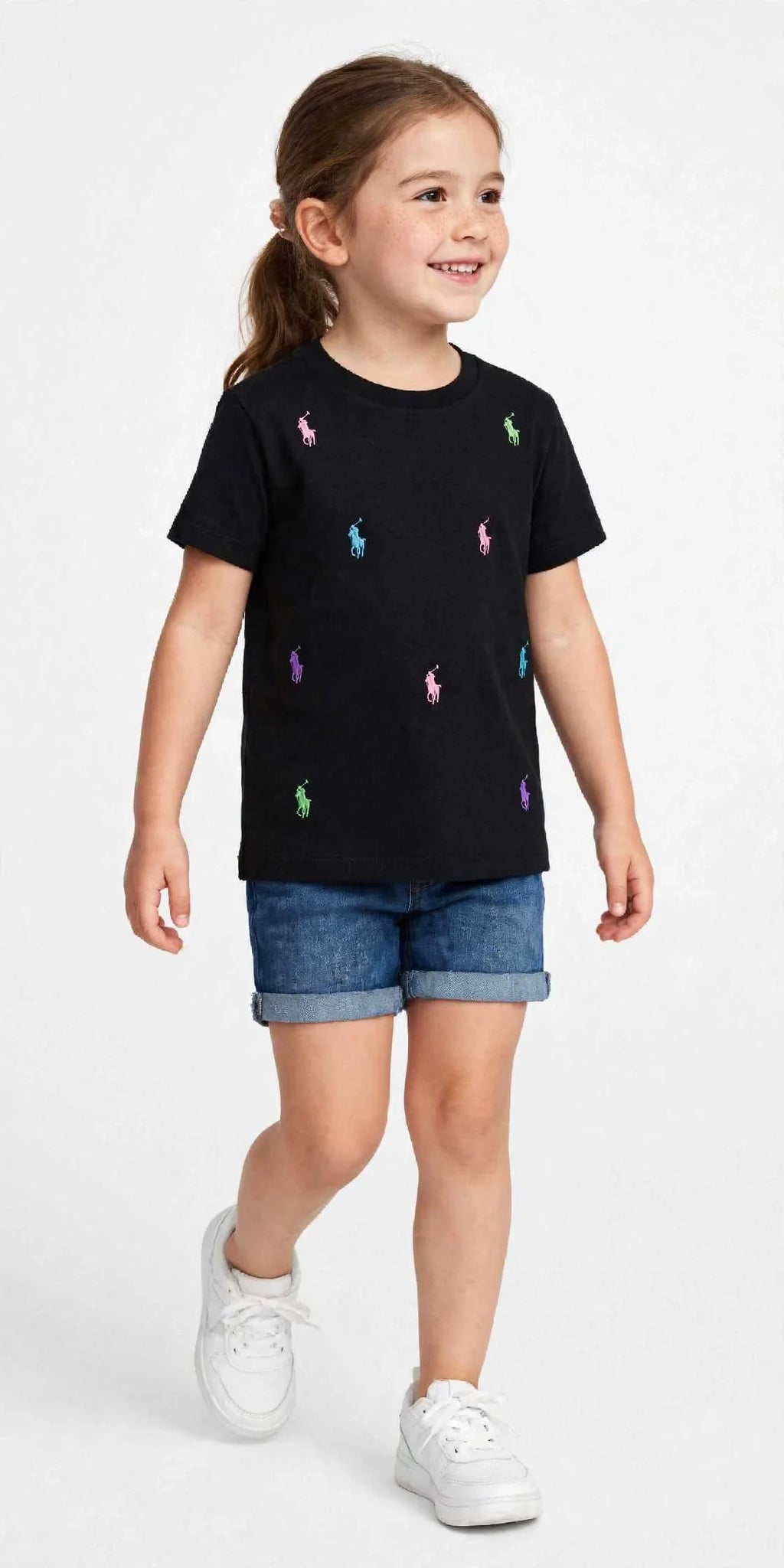 Polo Ralph Lauren Kids Multicolor Pony Embroidered T-Shirt-#00274