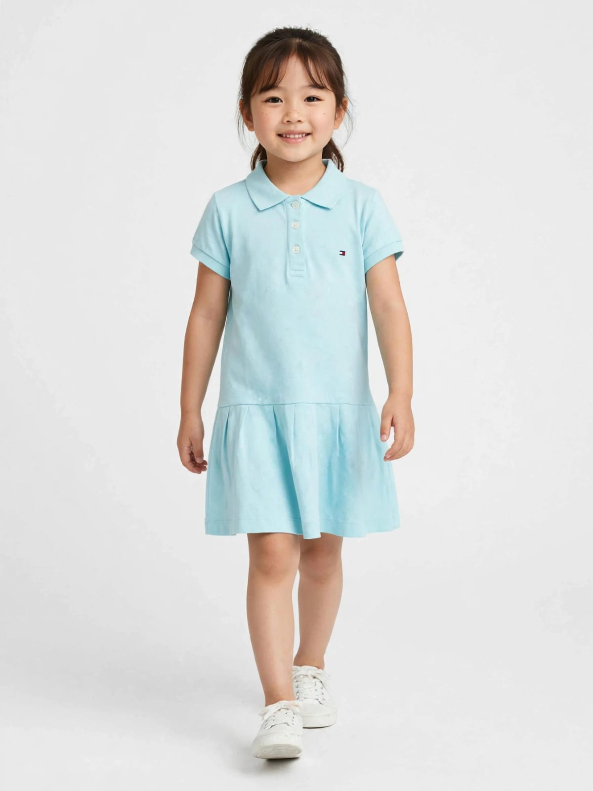Tommy Hilfiger Girls' Polo Ruffle Dress - 100% Cotton Summer Dress #00359