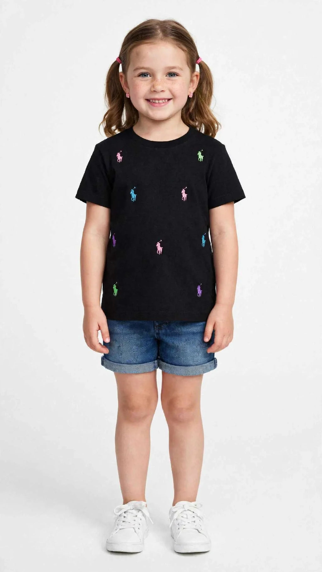 Polo Ralph Lauren Kids Multicolor Pony Embroidered T-Shirt-#00274