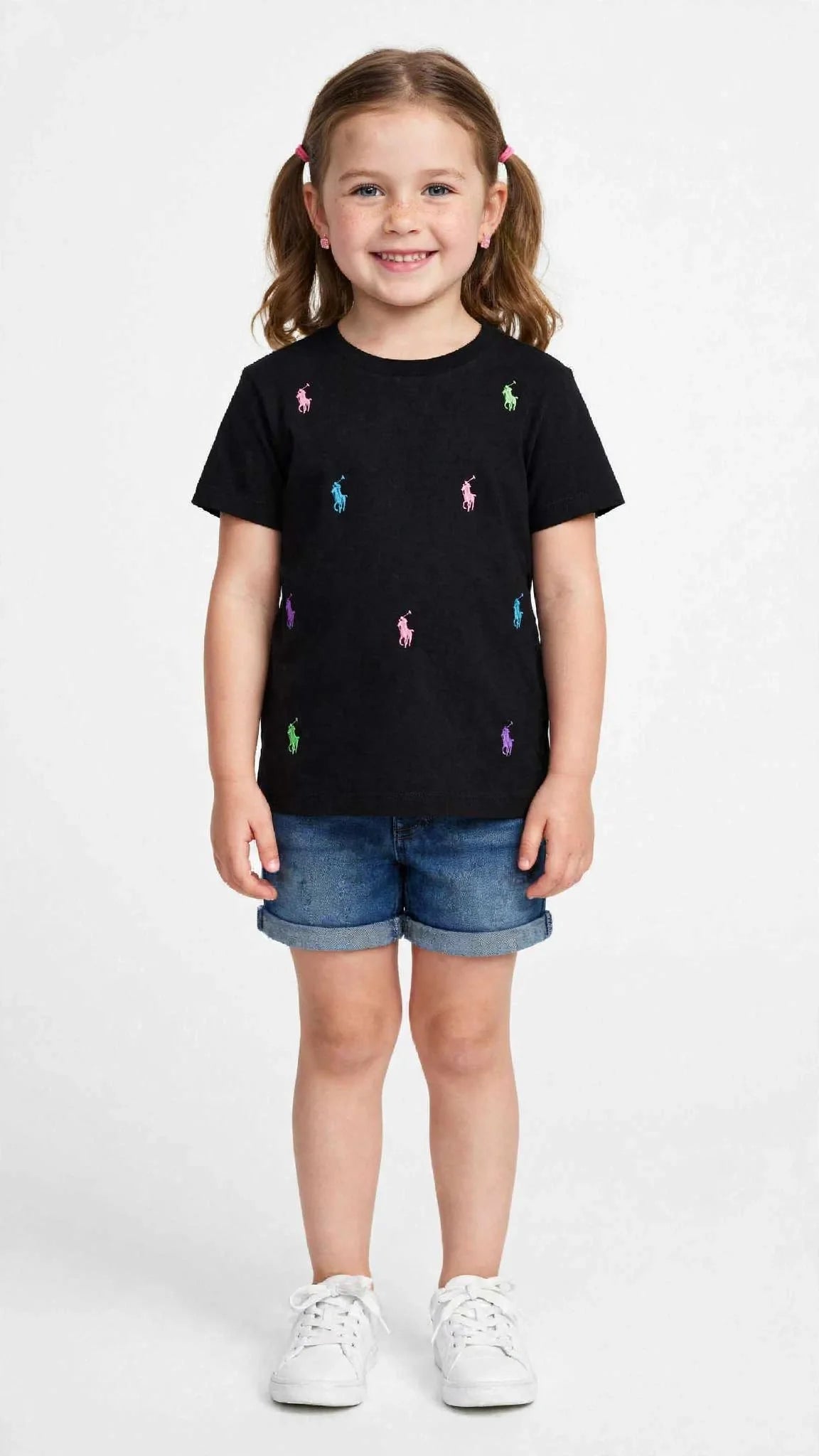 Polo Ralph Lauren Kids Multicolor Pony Embroidered T-Shirt-#00274