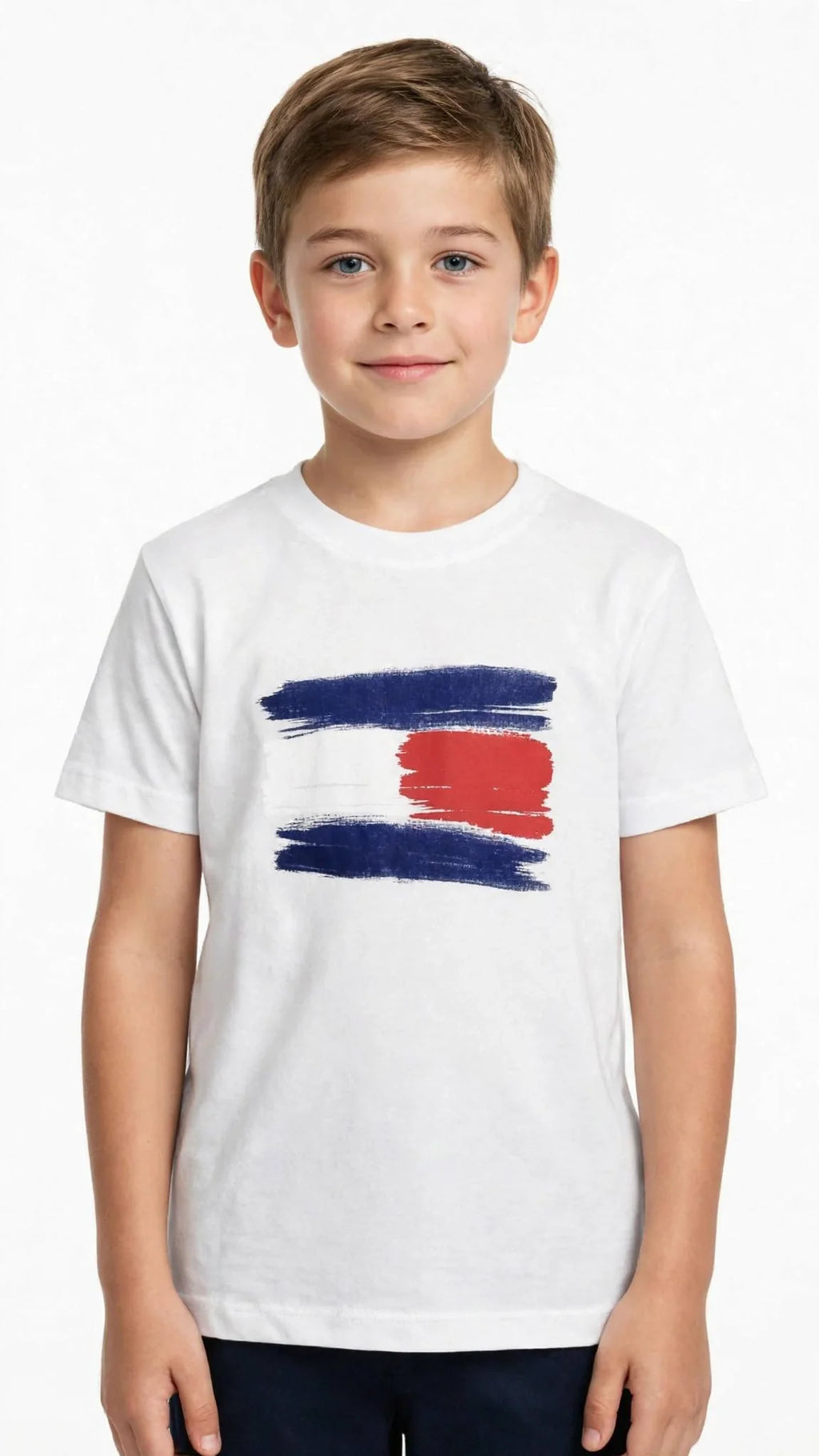 Tommy Hilfiger Boys Brushstroke Flag T-Shirt - Kids Cotton Tee #00384