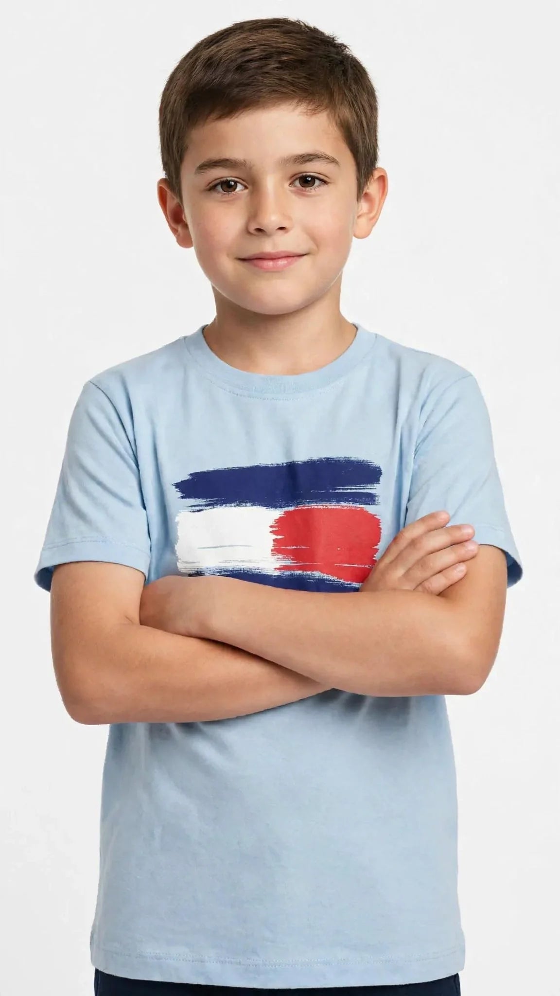 Tommy Hilfiger Boys Brushstroke Flag T-Shirt - Kids Cotton Tee #00384