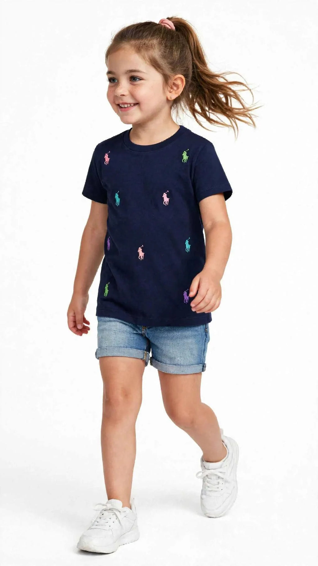 Polo Ralph Lauren Kids Multicolor Pony Embroidered T-Shirt-#00274