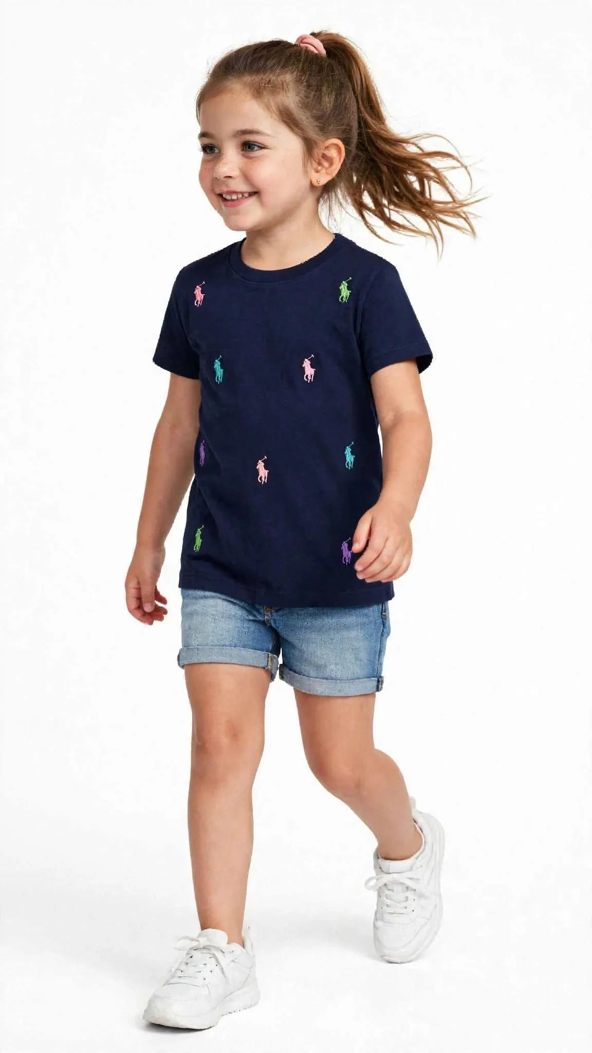 Polo Ralph Lauren Kids Multicolor Pony Embroidered T-Shirt-#00274