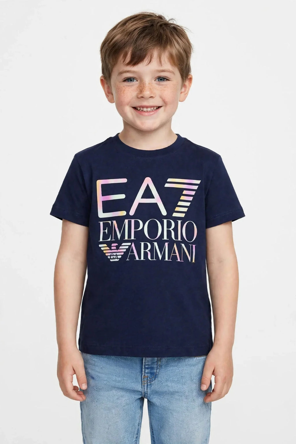 Emporio Armani EA7 Kids Graphic T-Shirt - Designer Cotton Tee-#00390