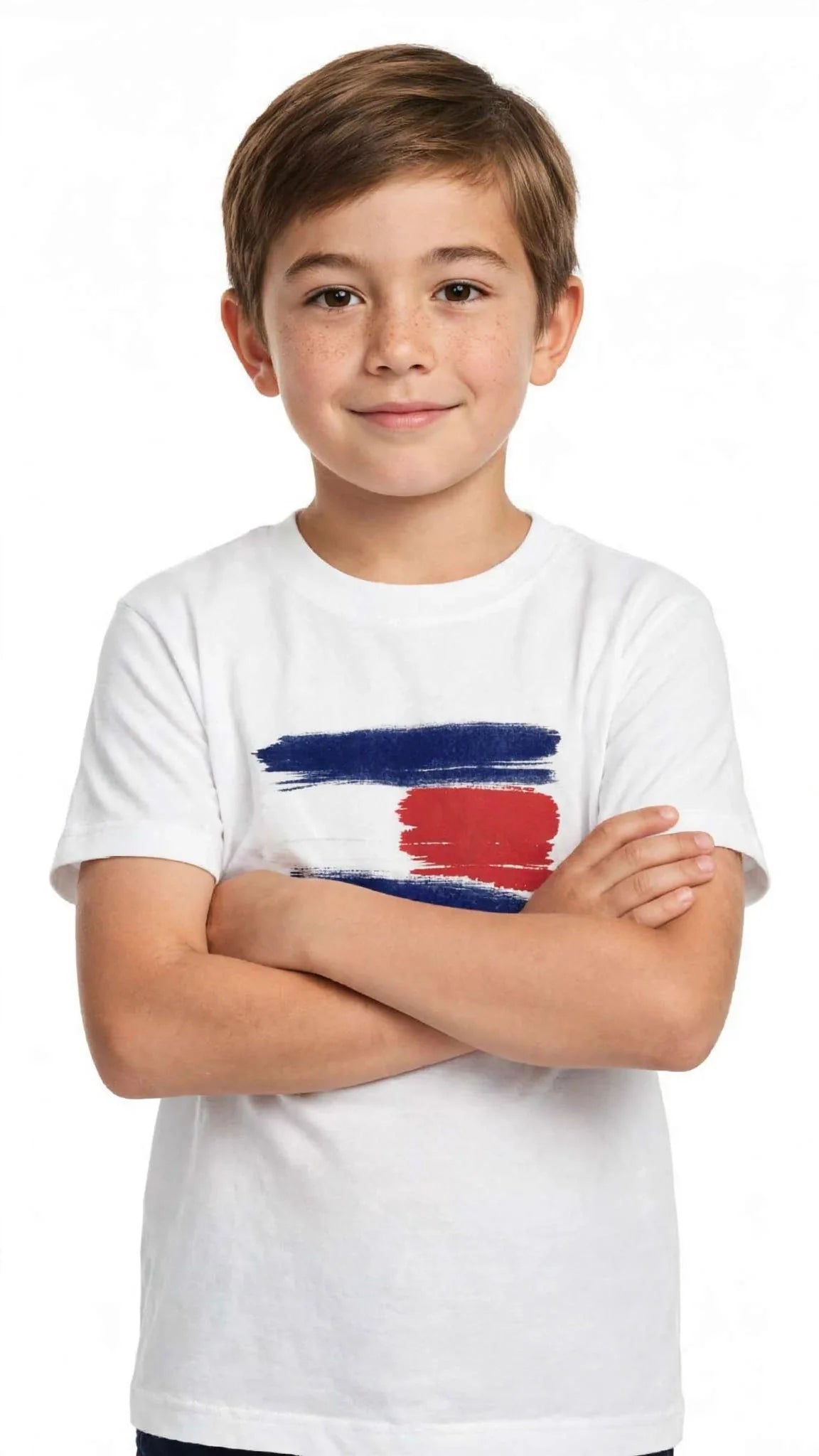 Tommy Hilfiger Boys Brushstroke Flag T-Shirt - Kids Cotton Tee #00384